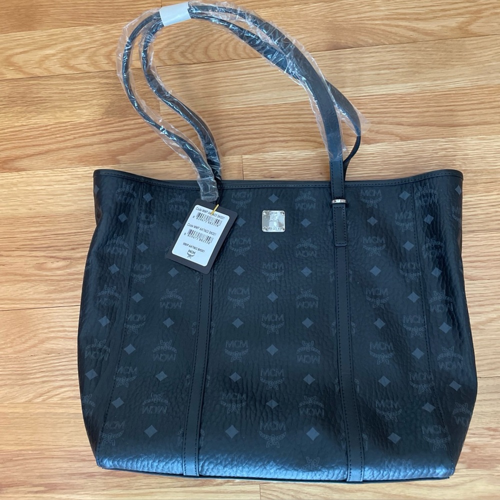 MCM Black Monogram Tote